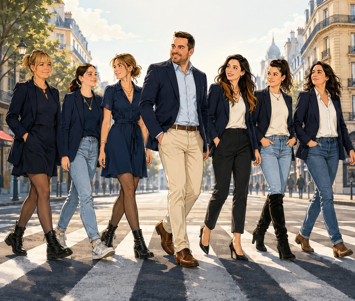 L'équipe de l'agence Allianz Nicolas Vouret, style Abbey Road