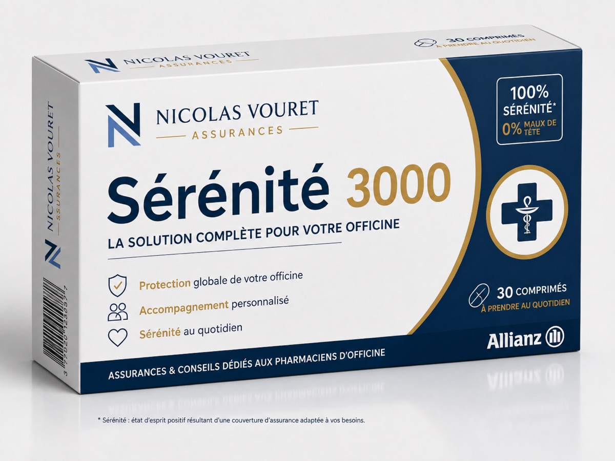 Sérénité 3000 — la solution d'assurance complète pour votre officine, par Nicolas Vouret Assurances et Allianz